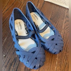 Mini Melissa + Jason Wu Navy Jelly Flats